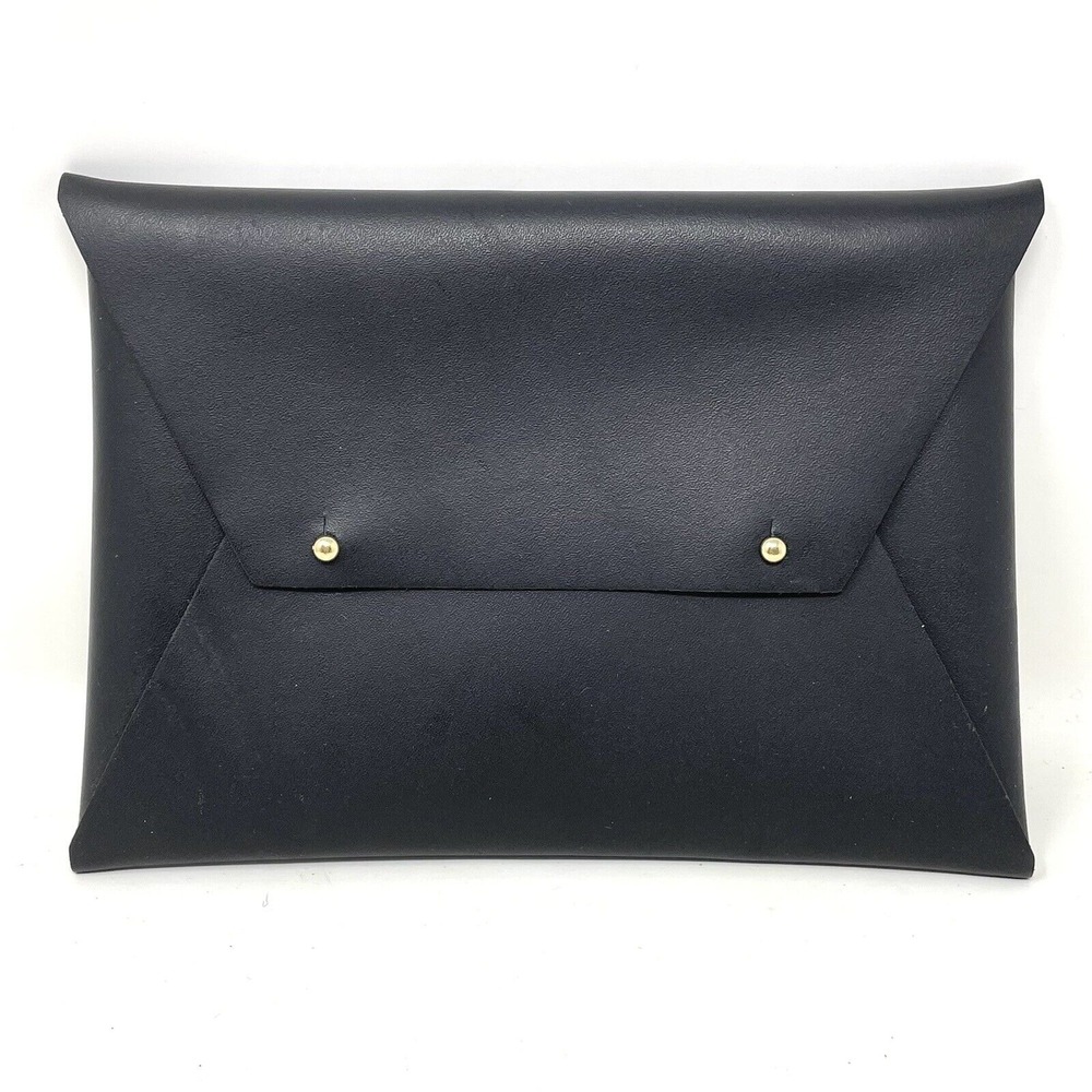 Tribe Alive Clutch Moden Sleek Womens Leather Envelope Black Minimalist Gold